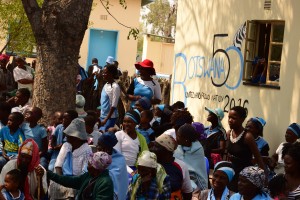 khumaga villagers enjoying the celebrations in the kgotla